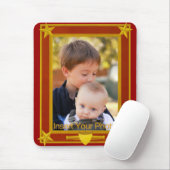 Vier-Star Gold en maroon Lijst - Foto invoegen! Muismat (Met muis)