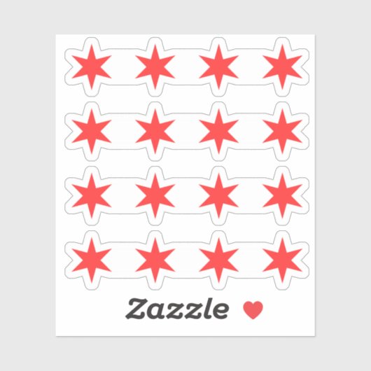 Vier stickers van de Amerikaanse vlag (Vel)