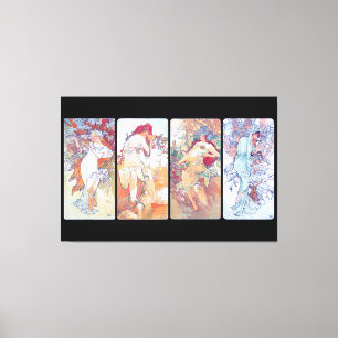 Vier stoelen, Mucha Faux Canvas Print