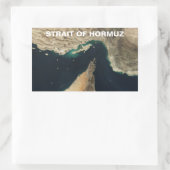 VIER Straat van Hormuz Satellite Afbeelding Rechthoekige Sticker (Tas)