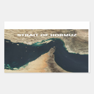 VIER Straat van Hormuz Satellite Afbeelding Rechthoekige Sticker