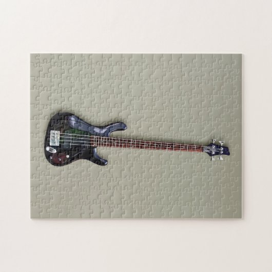 Vier String Black Guitar Legpuzzel (Horizontaal)