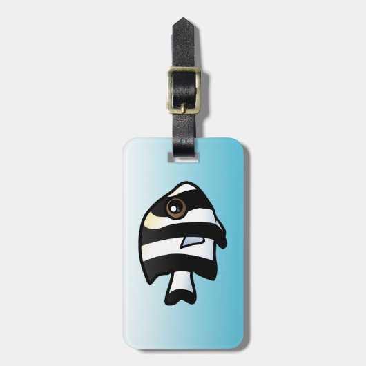Vier Stripe Damselfish Bagagelabel (Voorkant verticaal)
