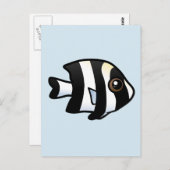 Vier Stripe Damselfish Briefkaart (Voorkant / Achterkant)