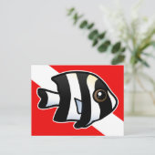 Vier Stripe Damselfish Duik Vlag Briefkaart (Staand voorkant)