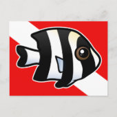 Vier Stripe Damselfish Duik Vlag Briefkaart (Voorkant)