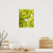 Vier stukken gesneden kiwi poster (Keuken)