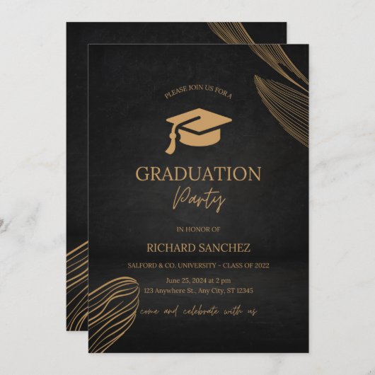 Vier succes: doe mee voor een Afstuderen Aankondiging (Voorkant / Achterkant)