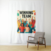 Vier succes – "Winnend Team" Grafisch ontwerp Wandkleed (In situ)