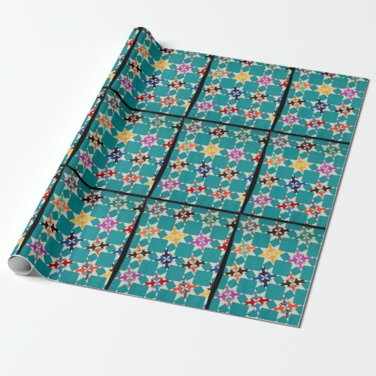 Vier Swallows quilt Cadeaupapier (Uitgerold)
