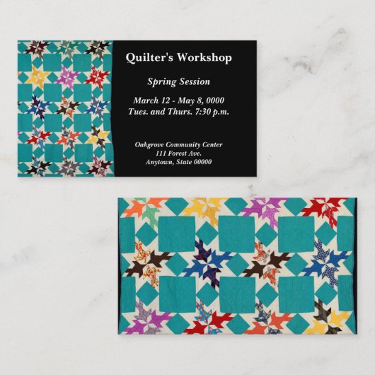 Vier Swallows quilt Visitekaartje (Voorkant / Achterkant)