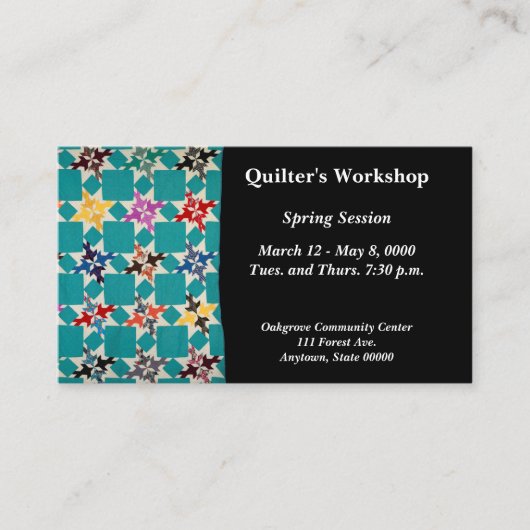 Vier Swallows quilt Visitekaartje (Voorkant)