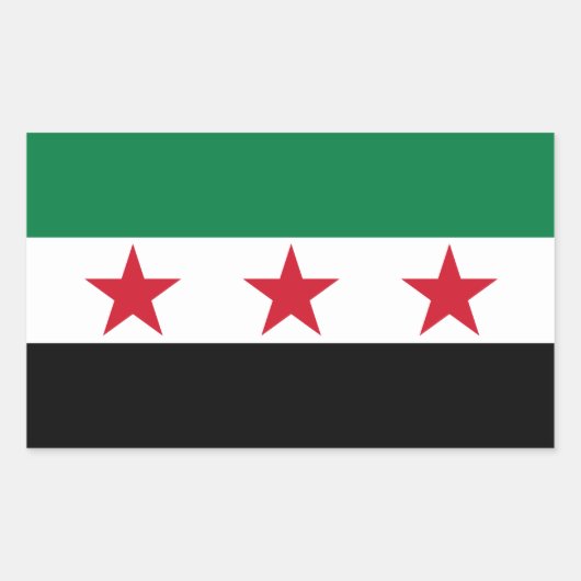 VIER Syrië Vlag Rechthoekige Sticker (Voorkant)