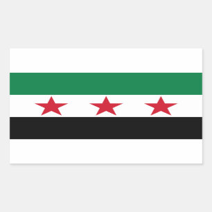 VIER Syrië Vlag Rechthoekige Sticker