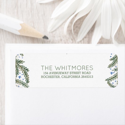 Vier takken Wintervakantie Etiket (Insitu)