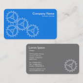 Vier tandwielen II - wit op blauwwit - grijs terug Visitekaartje (Voorkant / Achterkant)