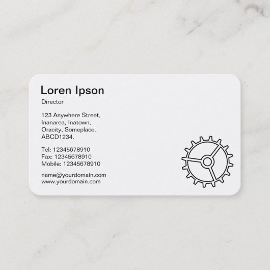 Vier tandwielen II - zwart en wit Visitekaartje (Achterkant)