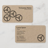 Vier tandwielen III - Zwart op Kraft Visitekaartje (Voorkant / Achterkant)