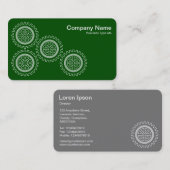 Vier tandwielen - wit op donkergroen - grijs terug visitekaartje (Voorkant / Achterkant)