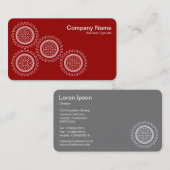 Vier tandwielen - wit op Ruby Red - grijs terug Visitekaartje (Voorkant / Achterkant)