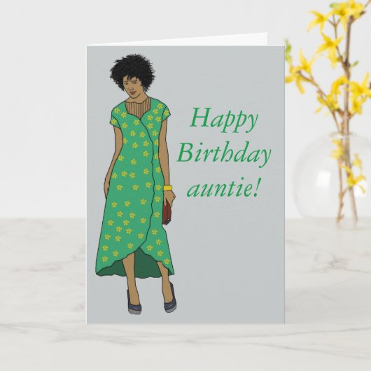 Vier tante kaart (Gele Bloem)