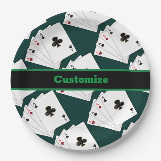 Vier tapekaarten papieren bordje (Voorkant)