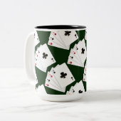 Vier tapekaarten tweekleurige koffiemok (Voorkant links)