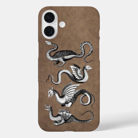 Vier technische tekeningen voor kunstleder Case-Mate iPhone case (Achterkant)