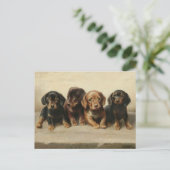 Vier teckel Puppies | Carl Reichert Briefkaart (Staand voorkant)