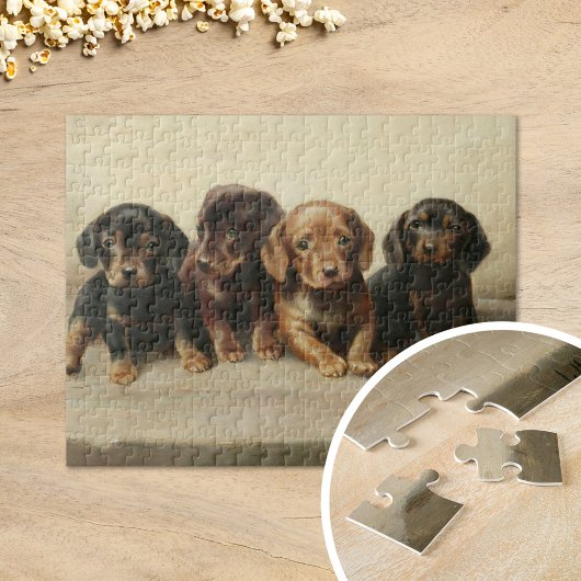 Vier teckel Puppies | Carl Reichert Legpuzzel