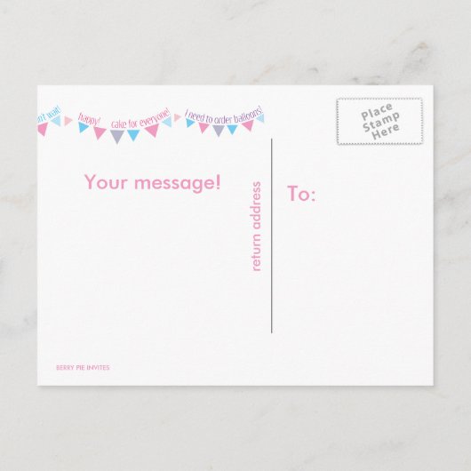 Vier thema Briefkaart Sjablonen (Achterkant)