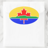 VIER Thunder Bay-vlag Ovale Sticker (Tas)