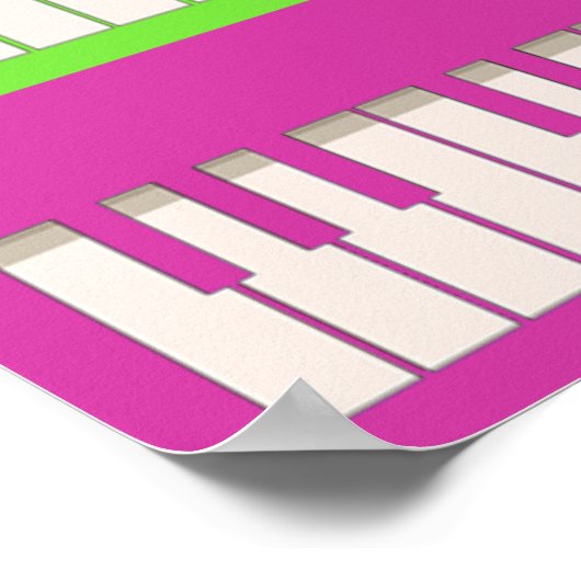 Vier toetsenborden Pop Art Poster (Hoek)