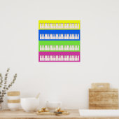 Vier toetsenborden Pop Art Poster (Keuken)
