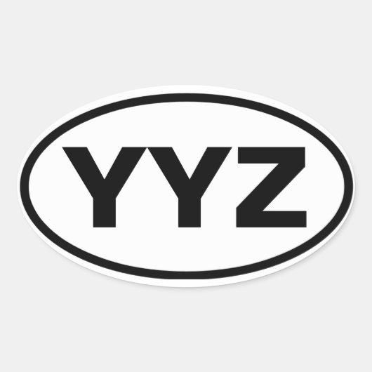 VIER Toronto "YYZ" Ovale Sticker (Voorkant)