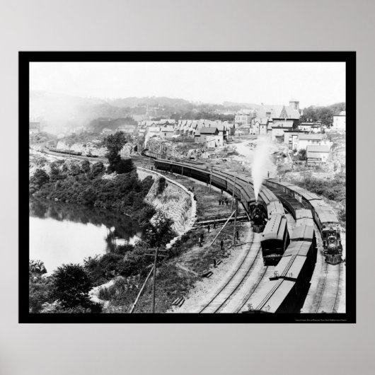 Vier treinen met kleine Herfsten, NY 1890 Poster (Voorkant)