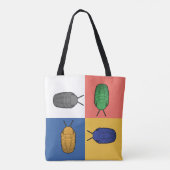 Vier Trilobite Square Dance - Prehistorisch dier Tote Bag (Achterkant)