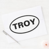 VIER Troy, Alabama Ovale Sticker (Envelop)