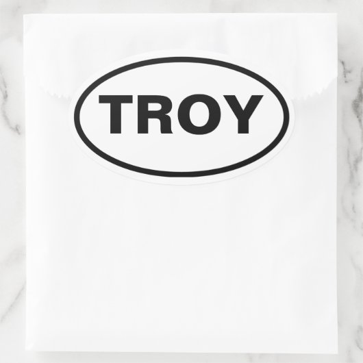 VIER Troy, Alabama Ovale Sticker (Tas)
