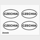 VIER Tsjechië Ovale Sticker (Vel)