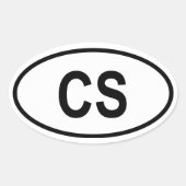 VIER Tsjechoslowakije "CS" Ovale Sticker (Voorkant)