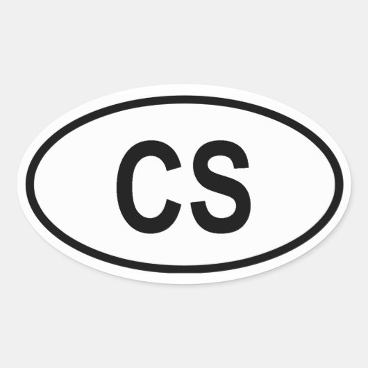 VIER Tsjechoslowakije "CS" Ovale Sticker (Voorkant)