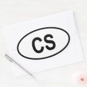 VIER Tsjechoslowakije "CS" Ovale Sticker (Envelop)