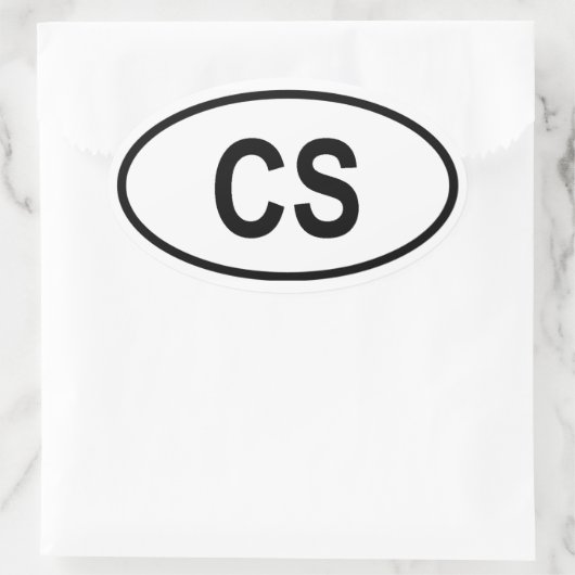 VIER Tsjechoslowakije "CS" Ovale Sticker (Tas)