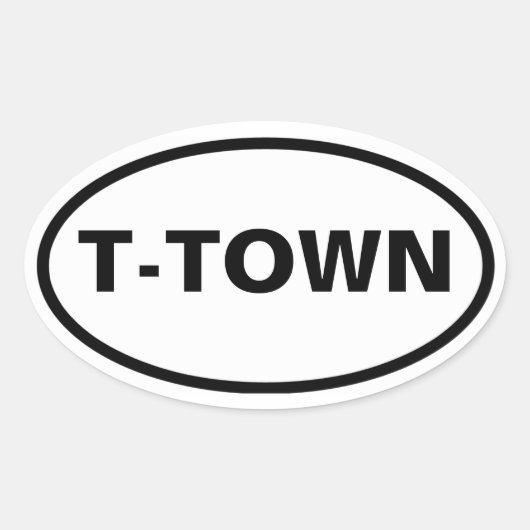 VIER Tuscaloosa "T-Town" Ovale Sticker (Voorkant)