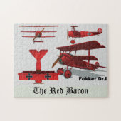 Vier Uitzichten van de Fokker "Red Baron" Legpuzzel (Horizontaal)