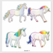 Vier Unicorns Sticker (Vel)