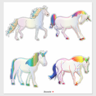Vier Unicorns Sticker