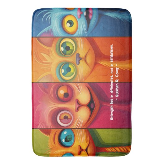 Vier unieke katten badmat (Voorkant Verticaal)