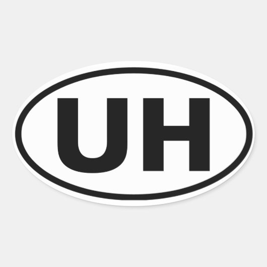 VIER University Hills "UH" Ovale Sticker (Voorkant)